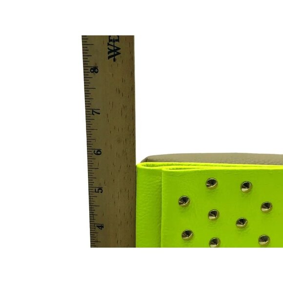 NWT Zayan Lime Gold Studded Clutch - Chic Designer Luxury Evening Handbag - Picture 3 of 5